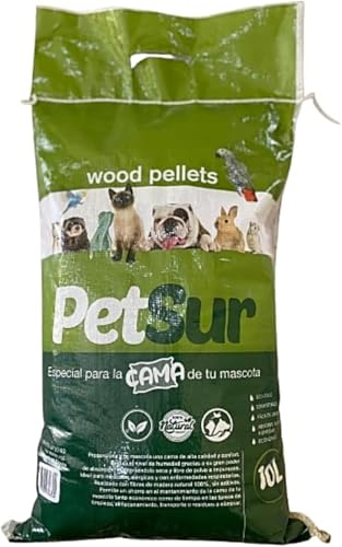 Mugar- Pellet Ecológico en Sacos de 5 Kilogramos o 10 litros- Especial para Lechos de Animales- Absorbe Olores y Humedad (3 Sacos de 5kg)