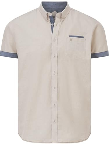 Jan Vanderstorm Kortärmad skjorta för män, Milos, Beige, 6XL
