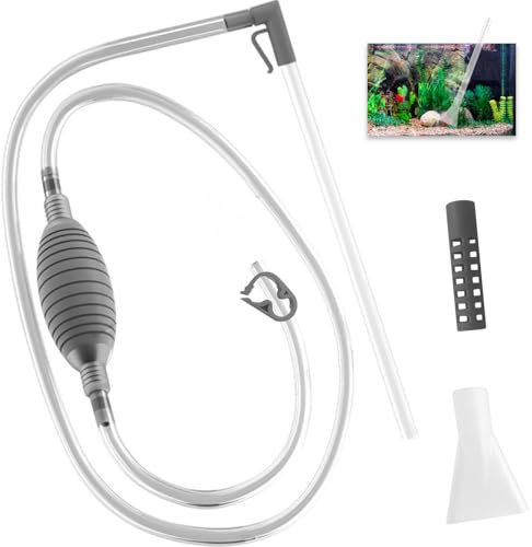 QckZee Aquarium Reinigungsset mit Schlauch – Robuster Aquarium Sauger für Wasserwechsel – Flexibles Wasserwechsel Set Aquarium Zubehör zur einfachen und sicheren Aquarium Reinigung