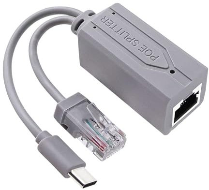 Whltzf Divisor USB C Convierte 48V A 5V2.4A Alimentación para Las Puertas Enlace Datos Ethernet Y Enchufes Fuente Alimentación Y Jugar Adaptador Potencia USB Tipo C