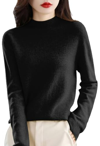 Maglioni Donna, Maglia Donna Lana Maglione Lavorato a Maglia Elegante Maglia Collo Alto/girocollo Maglioni Pullover Sweater Eleganti Maglioncino Casual Maglioni Donna Cashmere Maglione Norvegese Donna