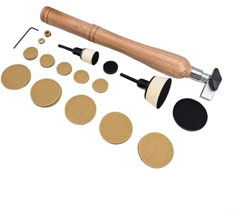Vidonergy Kit d'outils de ponceuse à bol de 55 pièces avec tampons de support de 2,5 cm et 5,1 cm, mandrins, mousse d'interface souple, 50 disques de papier abrasif (grain 60/80/120/220/320) pour le
