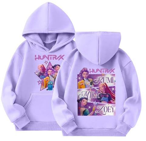 Generico Felpa Bambina con Cappuccio,K-Pop Streetwear con Stampa a Cartone Animato Ragazzi e Ragazze Y2K per Bambine e Adolescenti Moda Casual Manica Lunga