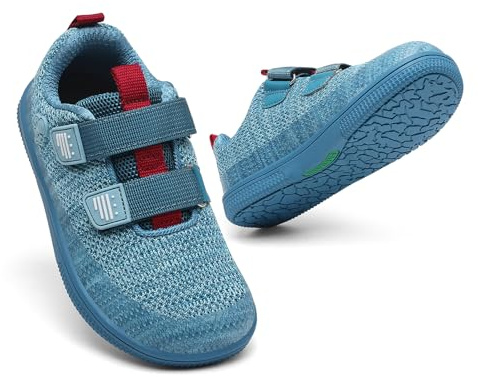 SAGUARO niños niña Barefoot Zapatillas Minimalistas Deporte Calzado Respetuoso Verano Zapatos Running Drop Cero Bambas para Colegio, Parque, Ciudad, Actividades al Aire Libre Azul, Gr.35