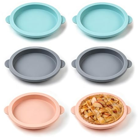 Kinesgsg 6 Pezzi Stampi Pancake Friggitrice Ad Aria, Riutilizzabile, 10 CM Stampi in Silicone per Dolci, Antiaderente, Stampo per Uova per Friggitrice Ad Aria, per Sandwich All'uovo, Hamburger