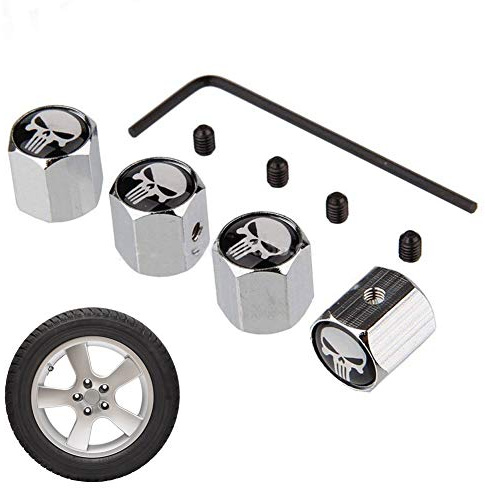 EQLEF® 8 Piezas Antirrobo cráneo del neumático del neumático de Rueda de Coche Auto Tapas Válvulas de Polvo proceden de la Cubierta
