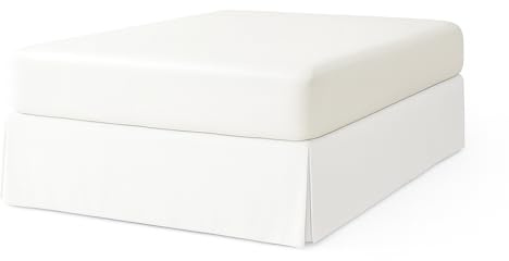 EasyCosy – Mantovana Giroletto Letto Matrimoniale 180x200 cm – Modello ATENEA con Volant Lungo +32 cm – Coprirete e Rivestimento per Letto Contenitore – Colore Bianco