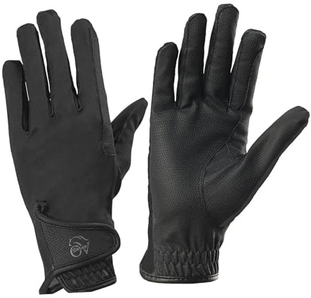 Ovation Women's PerformerZ Riding Show Gloves | Durable Breathable Non-Slip Equestrian Gloves for Trainings & Competitions, Black, Large