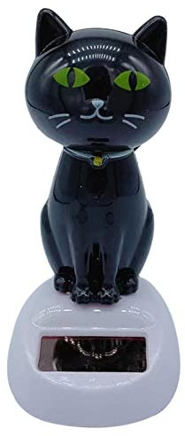 Solar Wackelfiguren, Solar Wackelfigur Katze Solar Power Wackelkopffiguren Für Halloween Auto Armaturenbrett Solar Wackelfigur Katze Solar Shaking Head Katze Solarbetriebene Tanzende Auto Zubehö
