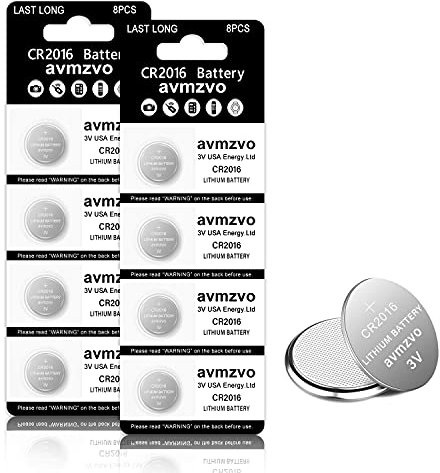 CR2016 Batteria a Bottone al Litio 3V CR 2016 Batterie 8pcs 【5 Anni di Garanzia】