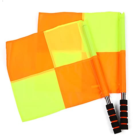 DreamHigh Soccer Side Referrer Equipment Linesman Offside Flags - 2 pcs (Big Square), 14 x14 Inches