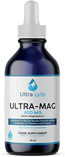 Ultra Lyte Ultra Mag joniskt magnesiumtillskott – 118 ml kosttillskott – koncentrerade 400 mg flytande mineraler – minska trötthet och trötthet – stödjer elektrolytbalans och muskelfunktion