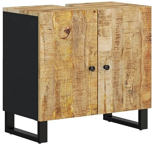 vidaXL Badrumsskåp 62x33x58 cm massivt mangoträ och konstruerat trä