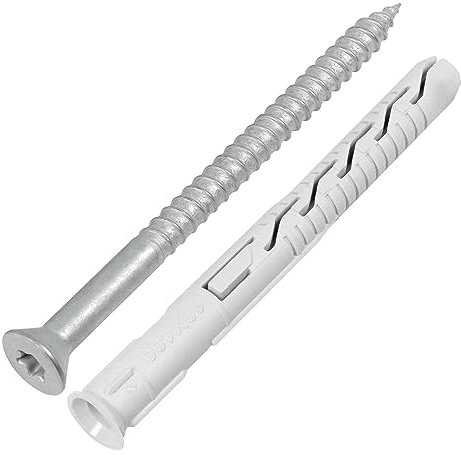 SCREW REBEL Rahmendübel mit Senkkopfschraube 10,0 x 140 mm - 25 Stück, hell verzinkt, ETA-Zulassung mit Nylondübel - TX40