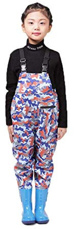 HWBZSZY Kinder Verdickt Super Hohe Wathosen mit Verstellbarer Schultergurt, Wasserdicht Isolierte Gummi Wader Stiefel, Licht Jagd und Angelwaders für Jungen Und Mädchen,Lila,22 EU