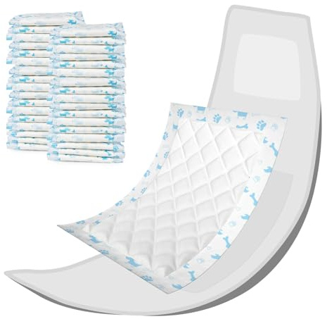 Pet Soft Disposable Dog Diaper Liners Booster Pads - Fit for Most Washable Dog Diapers & Dog Belly Bands Wraps, Ultra Absorbent for Marking, Incontinence, Female in Heat (Blue,S-100)