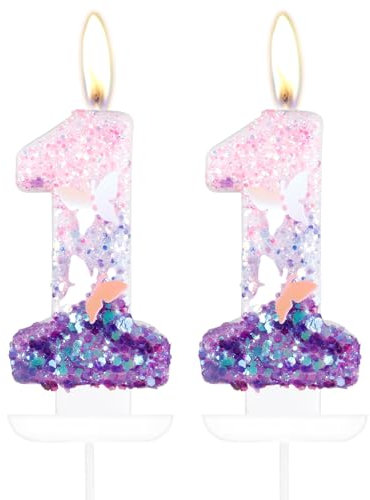 Velas de mariposa número 11 para pastel, velas de pastel de mariposa de 11º cumpleaños, decoración de pastel de 11º cumpleaños para niñas, velas de cumpleaños de mariposa morada y rosa decoraciones