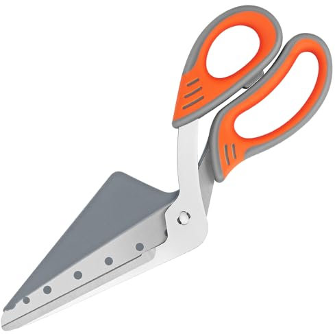 Vutyvve Forbici per pizza, forbici per pizza con spatola per pizza rimovibile, lame affilate in acciaio inox per uso alimentare e manici morbidi, forbici da cucina multifunzionali, 27 cm,
