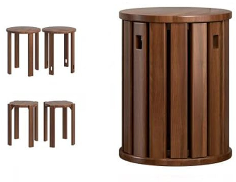 stackable stools set of 4,Round wood stool side table/18H stackable End tables,Versatile as Side Table Stool Chairs,Bedside Table,Coffee Table,for Living Room Bedroom Balcony stackable stool