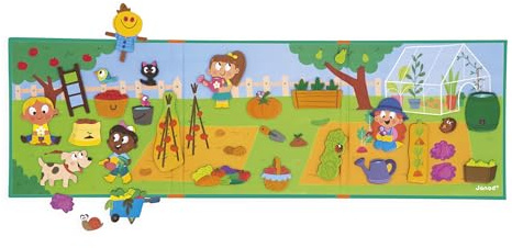 Janod - Magnéti'Stories Le Potager - Jeu Éducatif Magnétique 30 Aimants - Jouet Enfant en Carton FSC - Développe Imagination et Motricité Fine - Dès 3 Ans - J05449