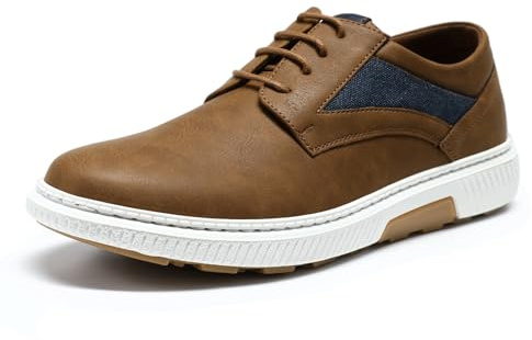 Allthemen Chaussure Homme Casual Basse Sneakers Sport Oxford Costume Lacet | Comfort Respirant,Conduite Plat,Pu Derby Habillées,Texture Rétro,Shoes Bout Round,Baskets,Mariage Decontrancte Quotidien