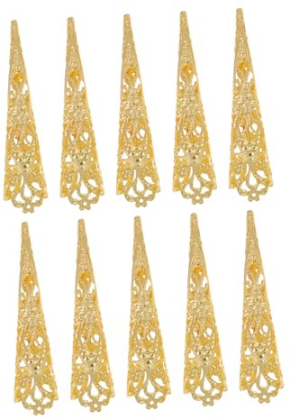 NOLITOY Anillos para Uñas de Metal Dorado en Forma de Garra, 10 Piezas Ligeras y Resistentes al Óxido para Decoración y Cosplay de Uñas