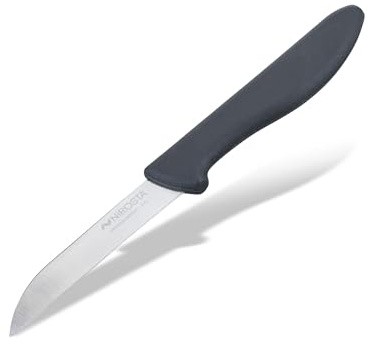 FACKELMANN Nirosta Premium Gemüsemesser – Ergonomischer Griff, Schnitthaltige Edelstahlklinge, 18,5 cm, Grau-Schwarz