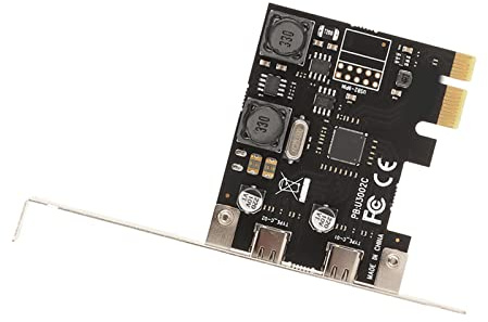 lyrlody Carte d'extension PCIe Double USB C, Protection Contre Les Surtensions, Adaptateur SuperSpeed ​​5 Gbit/s pour PC et Configurations de Jeu