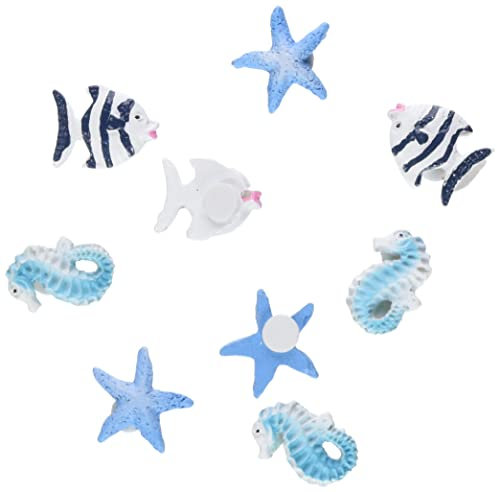 Rayher Hobby Rayher Maritime Streuteile „Seetiere“, aus Polyresin, 2 cm, 9 Teile, 3 Sorten, Fisch, Seestern, Seepferdchen, perfekt für maritime Dekorationen, 8606800