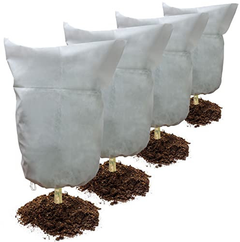 COITEK Pflanzen-Frostschutzbeutel, 80 cm x 120 cm, Winterpflanzen-Frostschutzabdeckungen, warmes Frosttuch, Decke, Polypropylen, Gartengewebe, schützt Obstbäume, Topfpflanzen, 4 Stück