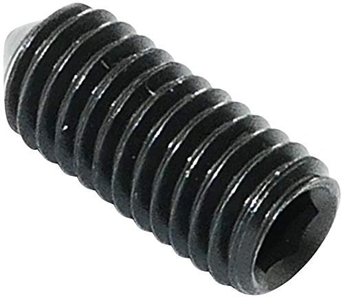 AERZETIX- C45382 - Lot de 10 - Vis de Blocage/Serrage Creux à Bout Pointeau/Convexe - Embout Conique Cylindrique sans Tête - Hexagonal/ 6 Pans M5x12 - Bricolage - en Acier - DIN 914 BI - Noir