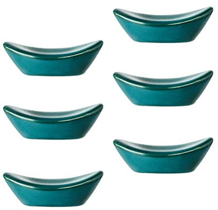 Cabilock 6 Stück Keramik Essstäbchen Rest Halter Barren Form Löffel Gabeln Geschirr Rest Rack Vintage Retro Chinesischen Stil Japanischen Stil Essstäbchen Ständer Porzellan Essstäbchen