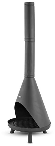 Tower T978538 Comet Chiminea with High Grade Powder Coated Steel Body, Patio Heater, Sturdy Feet, Black