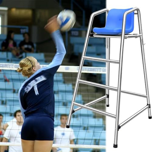 SAFWELAU Taburete Alto Escalera para Piscina Acero 120 150 180 cm Alto Soporte para Silla de árbitro de Voleibol de Tenis, Silla Salvavidas de Acero Inoxidable 304 con Asiento cómodo(150cm/59in/4.9ft
