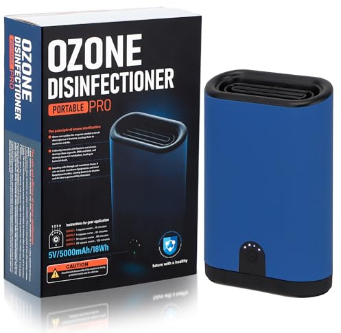 Uni-gifts Portable Ozone Generator Air Purifier – 5000mAh Rechargeable, Battery Operated Ionizer & Odor Eliminator for Home, Car, Bathroom, Kitchen, Pets, Shoes, Smoke & Dust