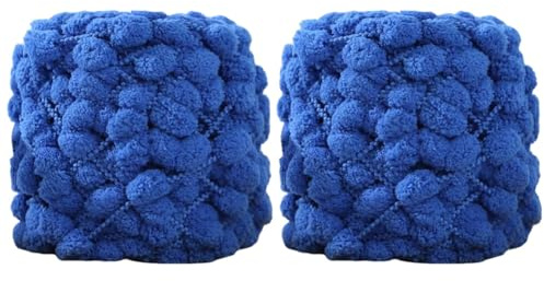 2 rollos de hilo para manta de bebé, lana gruesa, hilo de manta para tejer a mano, hilo de punto de ganchillo, hilo de punto con pompones, hilado hecho a mano, jerséis, gorros, sudaderas, bufandas