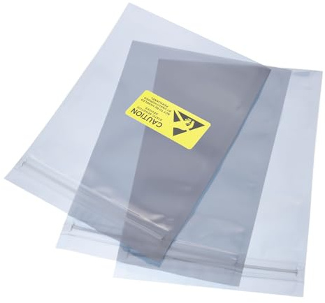 QUARKZMAN Antistatiska skyddspåsar 50 st 6 x 8 tum (15 x 20 cm) förslutningsbara med hårddisketiketter HDD SSD PCB-kort
