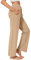 PINSPARK Jogginghose Yoga Hosen Damen Schlaghose Lang Sonnenschutz Sporthose Leggings Bauchkontrolle Freizeithose Outdoor Hosen mit 4 Taschen Fitness Weite Hose mit Gummizug Khaki XXL