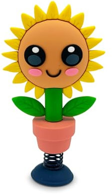 GOOFBALLS Sunflower Dashboard Dancer – Smiling Sunflower Car Accessory with Soaking Up the Sun Vibes – Cute and Fun Gift for Nature and Plant Lovers Bobblehead for Your Car Dashboard