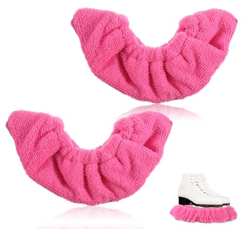 Tweruna 1 Pair Ice Skate Blade Covers, Ice Skate Guards for Women, Soft Skates Soakers Accessories Covers for Figure Skating or Hockey(Small, Pink)