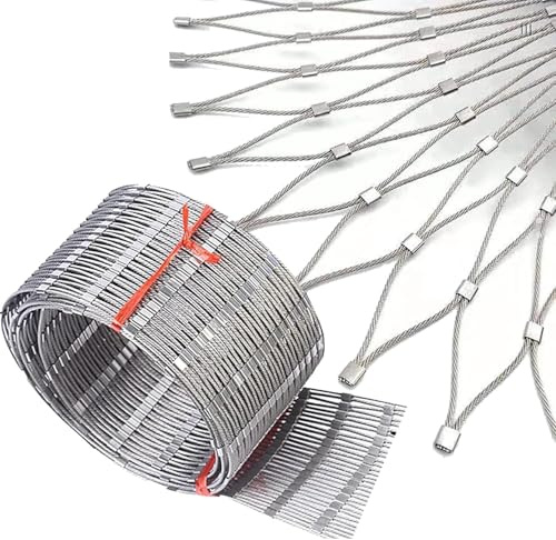 LNW Rostfritt stål repnät, djurfjäderfä barriärstängsel, flexibel tråd repnät staket for trädgård, gård(2x6m)