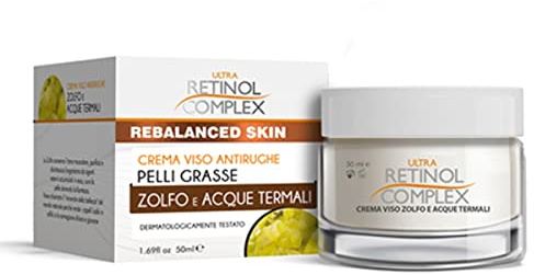 Rebalanced Skin - Crema Viso Antirughe per Pelli Grasse - Zolfo e Acque Termali - 50 ml - Ultra Retinol Complex