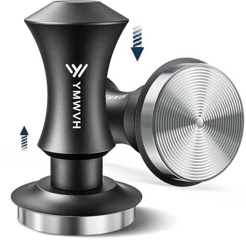 Kaffee Tamper mit Base Ripple 58.3mm, Edelstahl Espresso Tamper mit 20lb/30lbs-Ersatzfedern, Barista Stempel Kaffeepresse für 58mm Bodenloser Siebträger
