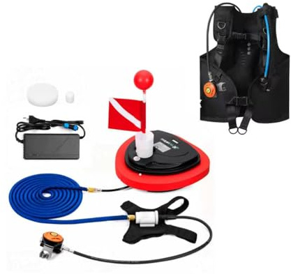 TUXING Ventilateur de plongée tustar,réservoir de plongée rechargeable portable étanche de 5 heures avec plongée BCD,plongée sans réservoir,tuyau de 45 pieds et régulateur de respiration de plongée
