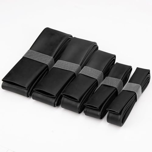HONZUEN Termoretractil para Cables Negro - Kit 5 Tamaños (Ø30/25/20/18/15mm x 1m) con Adhesivo 3:1 - Tubo Termorretráctil Impermeable para Aislamiento Eléctrico Profesional