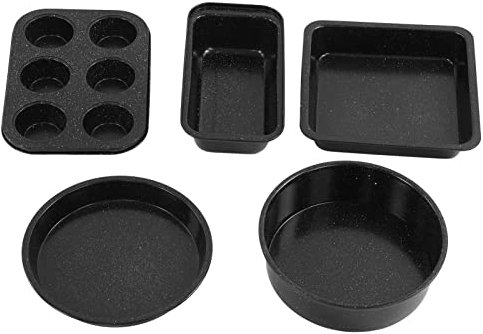 Backformen-Set aus Karbonstahl, 1 Set, 5-teilig, Küche, Zuhause, antihaftbeschichtet, Karbonstahl, Backset, Pizza-Backblech