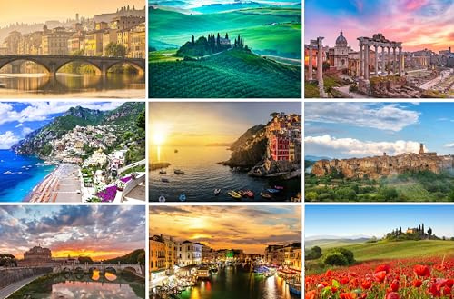 Fotografie Torsten Ackermann Set di cartoline Italia: 9 carte singole (cartoline) - Motivi fotografici tra cui Cinque Terre, Roma, Firenze, Venezia, Toscana, Costiera Amalfitana - Foto/Immagini