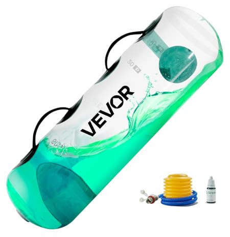 VEVOR Wassergewichte Aquabag Trainings-Powerbags, 22,68 kg verstellbares tragbare Fitnessgeräte für Stabilität und Ganzkörpertraining, für Gleichgewichtstraining, Fitnessstudio-Übungen, klar