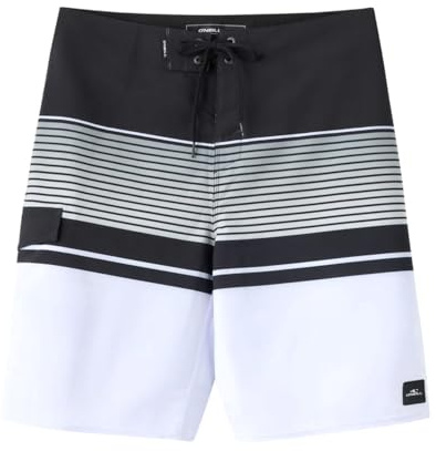 O'Neill Men's Lennox Stripe 21'' Boardshorts, White, 32, 10.5