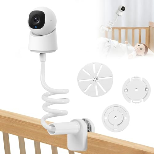 Soporte Camara vigilancia Bebe, Soporte flexible para monitor de video de bebé, So-porte para monitor de video de bebé, So-porte universal flexible para mo-nitor de video de bebé, apto para cuna
